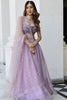 Elegant Lavender Organza Designer Lehenga Choli with Embroidered Work and Dupatta