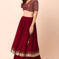 Stunning Red Georgette Embroidered Wedding Lehenga Choli with Dupatta