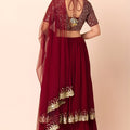 Stunning Red Georgette Embroidered Wedding Lehenga Choli with Dupatta