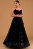Elegant Black Georgette Embroidered Party Wear Lehenga Choli with Dupatta