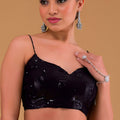 Elegant Black Georgette Embroidered Party Wear Lehenga Choli with Dupatta