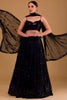 Elegant Black Georgette Embroidered Party Wear Lehenga Choli with Dupatta