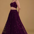 Gorgeous Purple Georgette Embroidered Party Wear Lehenga Choli with Dupatta