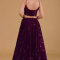 Gorgeous Purple Georgette Embroidered Party Wear Lehenga Choli with Dupatta