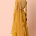 Stunning Mustard Yellow Georgette Embroidered Party Wear Lehenga Choli with Dupatta