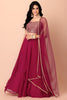 Superb Pink Georgette Embroidered Wedding Lehenga Choli with Dupatta