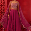 Superb Pink Georgette Embroidered Wedding Lehenga Choli with Dupatta