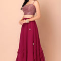 Superb Pink Georgette Embroidered Wedding Lehenga Choli with Dupatta