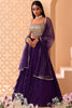 Trendy Purple Georgette Embroidered Wedding Lehenga Choli with Dupatta