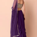 Trendy Purple Georgette Embroidered Wedding Lehenga Choli with Dupatta