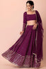 Stylish Wine Georgette Embroidered Party Wear Lehenga Choli with Dupatta