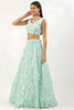 Stylish Sky Blue Soft Net Embroidered Lehenga Choli with Dupatta for Wedding