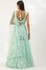Stylish Sky Blue Soft Net Embroidered Lehenga Choli with Dupatta for Wedding