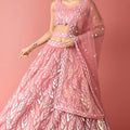 Lovely Pink Soft Net Embroidered Lehenga Choli with Dupatta for Wedding