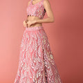 Lovely Pink Soft Net Embroidered Lehenga Choli with Dupatta for Wedding