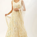 Fancy Yellow Soft Net Embroidered Lehenga Choli with Dupatta for Wedding