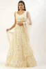Fancy Yellow Soft Net Embroidered Lehenga Choli with Dupatta for Wedding