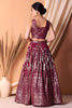 Trendy Wine Embroidered Georgette Wedding Lehenga Choli with Matching Dupatta