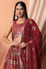 Fancy Maroon Embroidered Georgette Wedding Lehenga Choli with Matching Dupatta