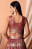 Fancy Maroon Embroidered Georgette Wedding Lehenga Choli with Matching Dupatta