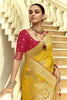 Mustard Yellow Silk Saree Intricate Zari Traditional Motifs Festive Wear Saree