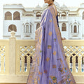 Lavender Banarasi Silk Saree Heavy Golden Zari  Peacock Elephant Border