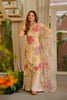Elegant Peach Floral Embroidered Organza Silk Palazzo Suit with Dupatta