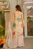 Elegant Peach Floral Embroidered Organza Silk Palazzo Suit with Dupatta