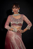 Dusty Pink Shimmer Silk Saree with Heavy Stone Zari Embroidered Border