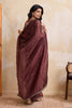Wine Brown Georgette Saree with Silver Zari Border Butti Work