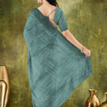 Teal Blue Woven Designer Saree with Matching Blouse