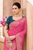 Rani Pink Kanjivaram Silk Saree with Gold Zari Border Rich Pallu