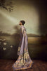 Lavender Linen Silk Saree with Floral Digital Print Designer Tassel Pallu