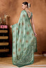 Mint Green Bandhani Print Saree with Zari Detailing Designer Saree