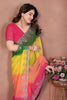 Multicolor Georgette Saree with Embroidered Border Work