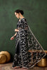 Black Embroidered Net Saree with Designer Border Party Wear Saree