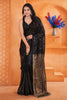 Designer Black Sequin Party Wear Saree Gold Embellished Saree