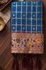 Royal Blue Paithani Silk Saree Traditional Zari Border Magenta Designer Blouse