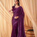 Elegant Purple Designer Saree Reception Saree