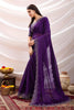 Designer Purple Georgette Saree Heavy Embroidered Border Blouse