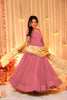 Lovely Pink Teby Silk Gown with Floral Printed Dupatta for Women