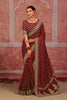 Lovely Maroon Pure Munga Silk Saree Sequins Work for Women