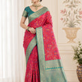 Elegant Rani Pink Pashmina Silk Saree Zari Work for Women
