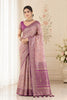 Premium Purple Pashmina Silk Saree Zari Work for Women
