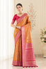 Adorable Orange Pashmina Silk Saree Zari Work for Women