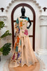 Luxury Beige Organza Silk Plain Palazzo Suit Floral Embroidered Dupatta