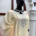 Elegant Cream Heavy Reyon Thread Sequin Work Patiala Suit Dupatta for Women