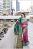 Green And Pink Banarasi Silk Saree with Intricate Zari Festive Wear