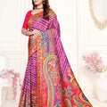Elegant Purple Multicolor Printed Saree with Designer Saree