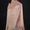 Dusty Pink Shimmer Silk Saree with Heavy Stone Zari Embroidered Border